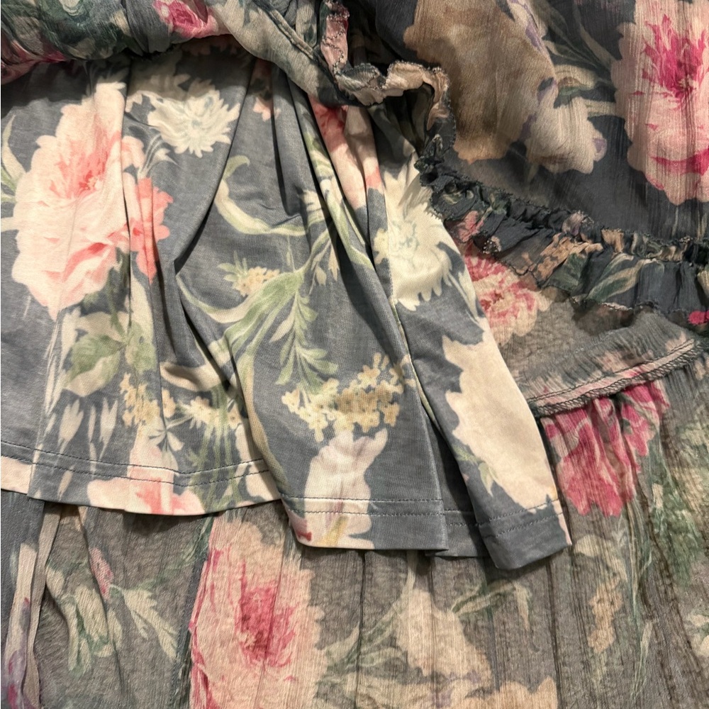 Zimmermann Silk Floral-Print Iris Ruffle Resort Dress - Size 1/US 6 - Picture 6 of 7